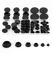 MVRPOWER 62PCS 6 Sizes Black Rubber Plugs for Round Holes, 1" 3/4" 5/8" 1/2" 3/8" 1/4" Silicone P...