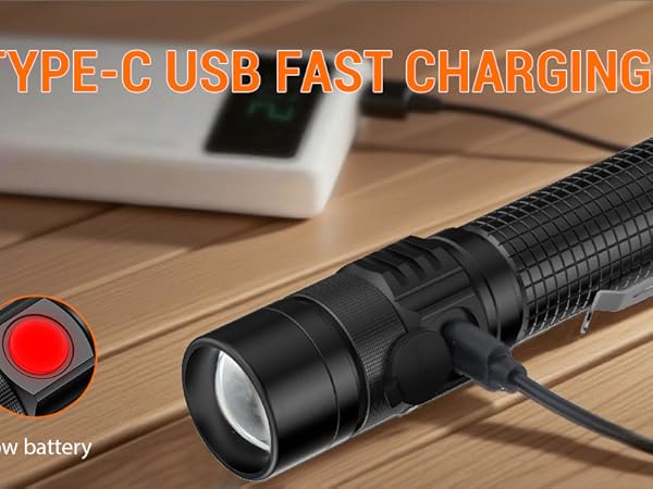 led tactical flashlight rechargeable