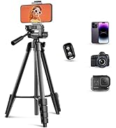 Torjim 64”Phone Tripod, Extendable Cell Phone Tripod with Remote and Holder, Universal Camera Sta...