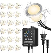 All-in-one Recessed Deck Stair Lighting with Photocell Sensor Transformer Low Voltage LED Step Ri...