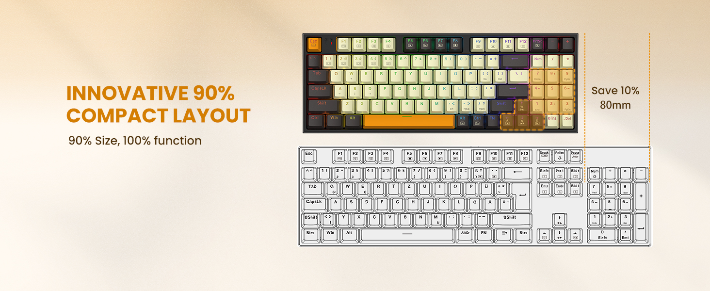 90% compatc mechanical keyboard