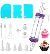 Icing Decoration Gun Set, Dessert Decorating Syringe Set, Cupcake Frosting Filling Injector with ...