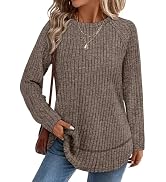 WIHOLL Long Sleeve Shirts for Women 2026 Fall Sweaters Lightweight Casual Tunic Tops Loose Fit Wi...