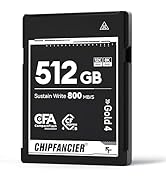 CHIPFANCIER CFexpress 4.0 Type B 512GB Memory Card Up to 3550MB/s Read 1550MB/s Write-Raw 8K Vide...