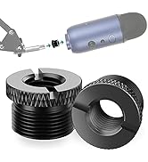 Rigych 5/8 to 3/8 Adapter Metal Slotted Blue Yeti Microphone Adapter 2 Pcs for Mic Stand such as ...