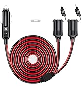 DC 12V/24V 1 to 2 Car Cigarette Lighter Splitter Power Charger Adapter, 13FT/156inch 240W 2-Way C...