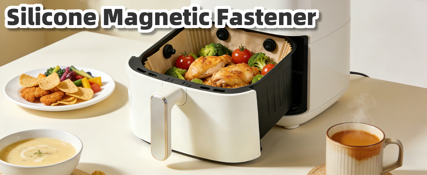 Air Fryer Magnets for Parchment Paper, Air Fryer Silicone Magnetic Buckles,