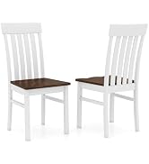 Giantex Wooden Dining Chairs Set of 2, Farmhouse Kitchen Chair with Hollowed Backrests &amp; Rubber W...