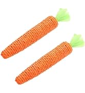 Bwexxt 2 Pcs Orange Natural Interactive Sisal Carrot Cat Toys,Cat Dental Chew Toy Kitten Teething...