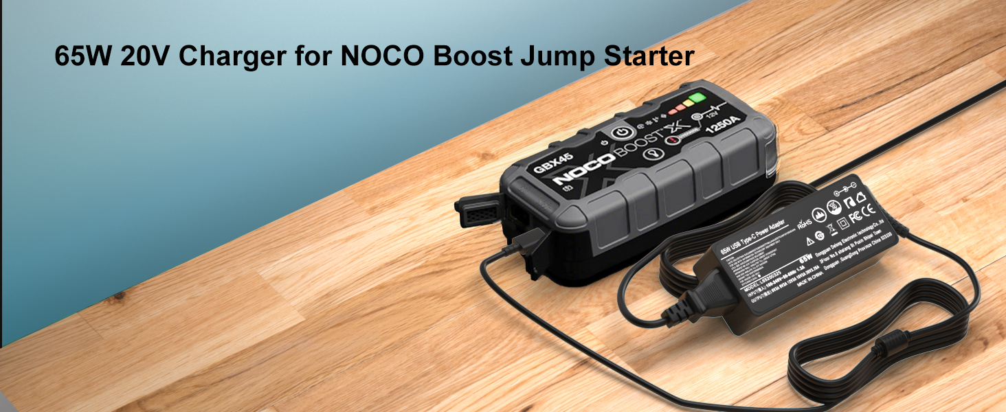 Battery Charger for NOCO UltraSafe Portable Jump Starter Compatible with NOCO Boost X