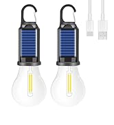 FIELDSPARK Solar Light Bulb for Outdoor, Portable Waterproof Tent Lights with Clip Hook, Recharge...