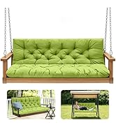 GPQAWER Porch Swing Cushions,Outdoor Cushions 3 Seater Replacement with Backrest, Waterproof Thic...