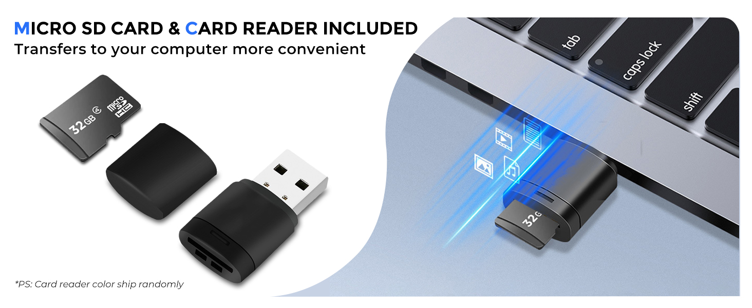 4k digital camera with memory card and card reader