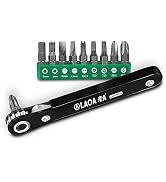 LAOA 10pcs Mini Ratchet Wrench Screwdriver Bit Set with with Hex Shank Phillips,Slotted,Hexagon,T...