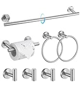 TQKAG 8-Pieces Bathroom Hardware Set Brushed Nickel SUS304 Stainless Steel Bath Towel Bar Set 23....