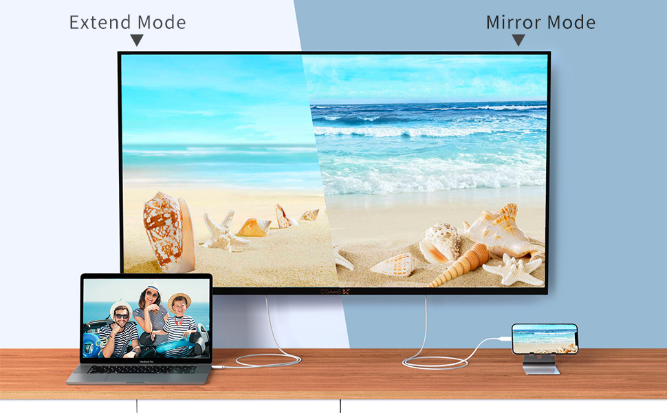 usb to hdmi cord support mirror and extend mode