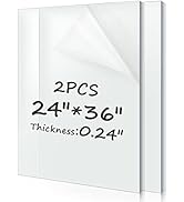 2 Pack Clear Acrylic Sheet 24" x 36"(610 x 914mm) Plexiglass Panel 1/4"(6mm) Thick Transparent Pl...