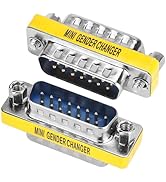 ENUODA 2 Pack Gender Changers 15 Pin Male to Male Adapter DB15 Coupler, Data Transfer and Device ...