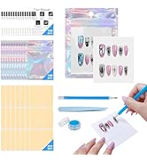 Raisetip 100PCS Press on Nail Packaging Bag, 100PCS Display Card with 231 Pcs Pre-cut Adhesive Ta...