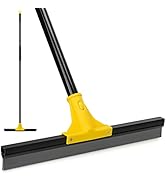 Squeegee Broom for Floor, 17'' Rubber Squeegee with 60'' Long Handle for Bathroom Tile, Garage Co...