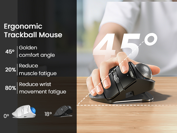0° or 18° adjustable ergonomic tilt lets you choose a natural handshake position