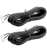 Awishwell RJ11 6P4C Phone Extension Cord, 2 Pack 26 Feet(8M) Phone Cord for Landline, Black Telep...