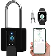 Dhiedas Fingerprint Lock, 2.7'' Long Shackle Heavy Duty Outdoor Padlock with Fingerprint Key Blue...