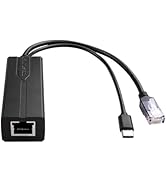 TIENFOKOTA USB C POE 5V 2.4A Gigabit Ethernet Power Over Ethernet Splitter, Compliant with IEEE 8...