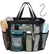 F-color Mesh Shower Caddy Portable, Upgrade Deeper 7 Pockets Shower Bag Basket Tote for College D...