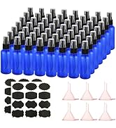 ABuff 50 Pack 2oz Plastic Spray Bottles Small Empty Fine Mist Spray Bottle Blue Clear Bottles for...