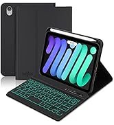 BORIYUAN iPad Mini 6 Keyboard Case 2021, 7 Colors Backlit Detachable Keyboard Slim Folio Smart Co...