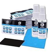 Lens and Screen Cleaning Kit - 2 Spray Bottles, 2 Microfiber Cloths (Size L + S), 50 Individually...