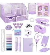 Office Supplies,Desk Accessories,Stapler and Tape Dispenser Set,1000 Staples,Staple Remover,Pen H...