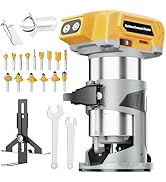 Cordless Compact Wood Router Tool for DeWalt 20V Battery- Brushless Motor, 800W 5-Speed Wood Trim...