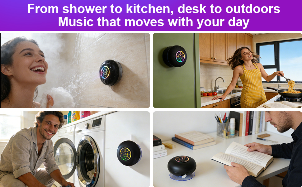 Luzsco Bluetooth Shower Speaker with LED