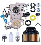 Mtanlo Carburetor Carb Tune Up Maintenance Service Kit for Husqvarna 455 460 Rancher 461 Jonsered...