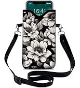 otilil Neoprene Cell Phone Sleeve Pouch Case Bag with Crossbody Strap Neck Lanyard for Women 7.1 ...
