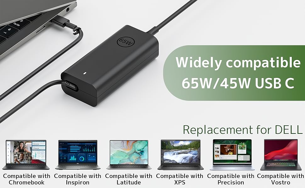 Widly Compatible with Dell Laptop Charger