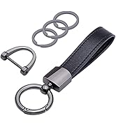 Wisdompro Genuine Leather Car Keychain, Key Fob Key Chain for Men and Women