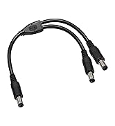 3-Pack 18AWG DC 5.5mm x 2.1mm 12V/24V DC Power Splitter Cable, 1 Male to 2 Male for CCTV Surveill...