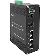 Hereta Hardened Industrial Gigabit PoE+ Switch Mini 6 Ports Compact Fiber Ethernet Switch 4 Ports...