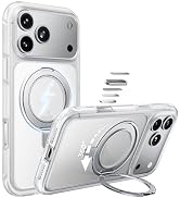 MAGIC JOHN Heavy Duty for iPhone 17 Pro Max Case with Stand, Fit for MagSafe, 360 Magnetic Ring H...
