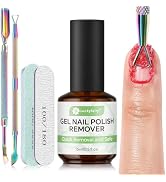 Gel Nail Polish Remover: 5Pcs Gel Polish Remover Kit for Nails, Acetone-free Easy Quick Nail Poli...