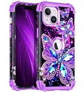 Miqala Compatible with iPhone 13 Case &amp; iPhone 14 Case,Glow in The Dark Three Layer Heavy Duty Sh...