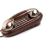 Sangyn Corded Phone Vintage Wood Grain Wall Phone, No AC Power Required, 3 Speed Dial Keys, Big B...