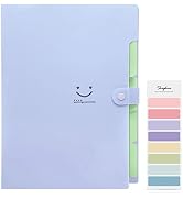 SKYDUE Letter A4 Paper Expanding File Folder Pockets Accordion Document Organizer (Purple)
