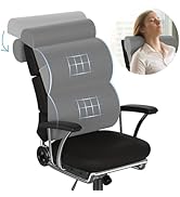 High Back Pillow with Neck Support for Office Chair,Lumbar Support Pillow for Tall Back Chair,Com...