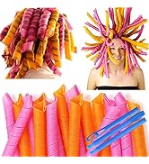 50 Pcs Heatless Spiral Hair Curlers 22inch Magic No Heat Hair Curls For Long Hair 6Pcs Styling Ho...