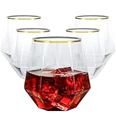 Goodluck 40 PCS Diamond Stemless Plastic Wine Whiskey Glasses, 12 Oz Disposable Cocktail Glasses,...
