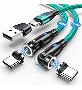 VAFOTON USB C Magnetic Charging Cable 100W(2Pack, 3.3ft/6ft), 9Pin Magnetic Charger Cable/360&amp;180...